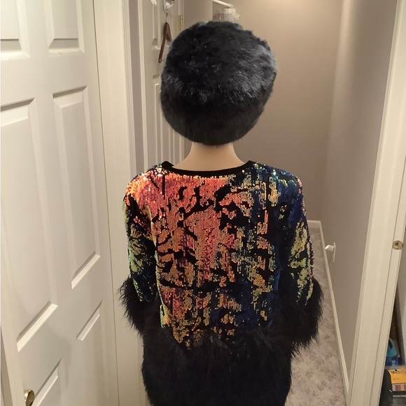 Fabulous Furs Sequin and Faux Fur Women's Jacket - Multicolor Size Medium - Picture 12 of 16